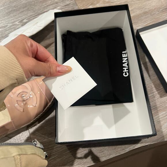 Chanel Pale Pink Nude Espadrilles Size 37 - Picture 10 of 11